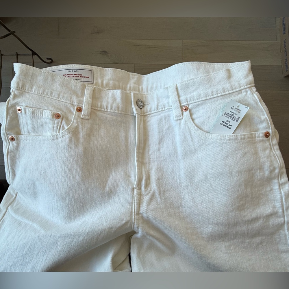 Women’s White Denim Jeans - Gap Classic Five-Pocket Style - size 8